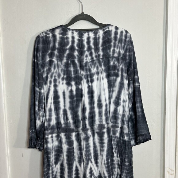Cloth and Stone Tie Dye Sleeveless Romper Gray White Pockets Size Medium - Picture 11 of 12